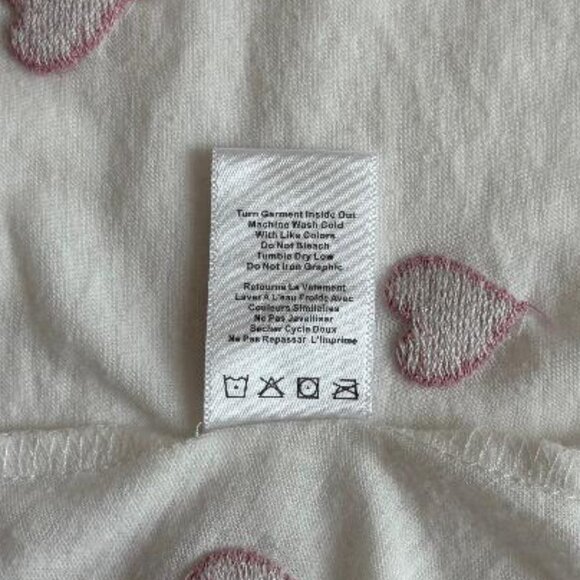 Spiritual Gangster White Embroidered Hearts Raw Edge Crop Tank Top - Picture 5 of 6